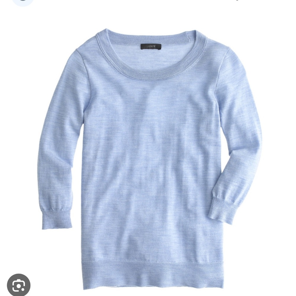 J.Crew 3/4 Sleeve Baby Blue Merino Wool Sweater XS